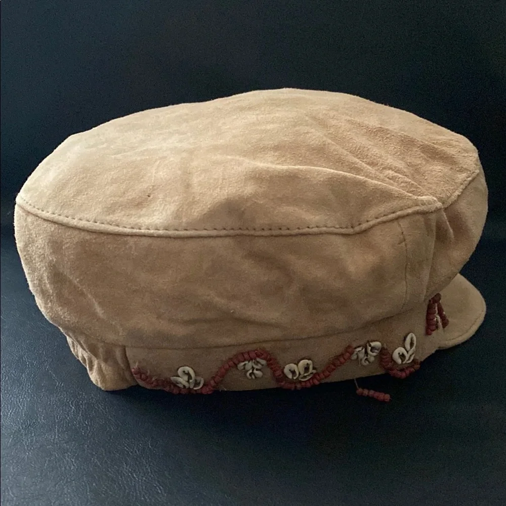 Vintage Corinne Brodbeck Tan Suede Hat - Picture 2 of 7